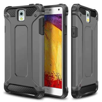 Gambar Slim Fit kasar Hybrid Dual Layer cangkang keras Armor tahan benturan Bumper pelindung Case Belakang Tahan Guncangan penutup untuk Samsung Galaxy Note 3