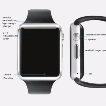 Smart Bluetooth A1 Smart Watch With Sport Pedometer Camera SIM Micro SD Memory Connectivity With IPhone Android Phone MG0053 (Black/Black) (Free 1pcBattery For Smartwatch A1 DZ09 W8 V8) - Intl Maret 2019 - 5 Smart Bluetooth A1 Smart Watch with Sport Pedometer Camera SIM micro SD Memory Connectivity with iPhone Android Phone MG0053 (Black/Black) (Free 1pcBattery for Smartwatch A1 DZ09 W8 V8) - intl - 5