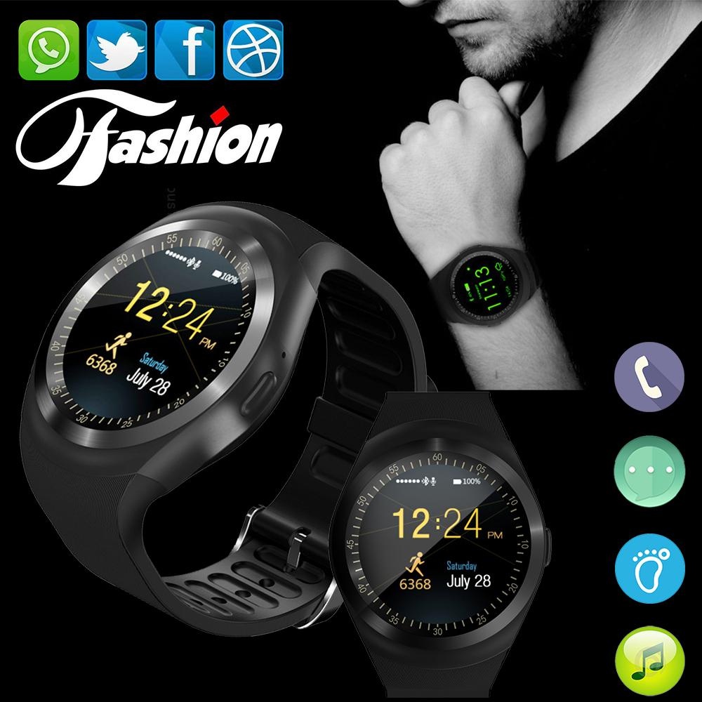 Smart Watchs Y1 Round display support Nano SIM &TF Card With Whatsapp and Facebook Men Women Business Smartwatch For IOS/ Android - intl