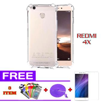 Gambar SoftCase Anti Crack for Xiaomi Redmi 4X + FREE Tempered Glass +Kabel Data Tali Sepatu 3meter + WATERPROOF Multicolor.