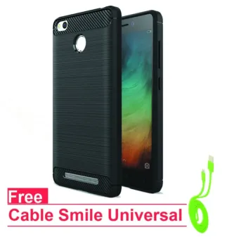 Gambar SoftCase ipaky Back Case for xiaomi redmi 3 Pro   3s   Black   FreeCable Data Smile