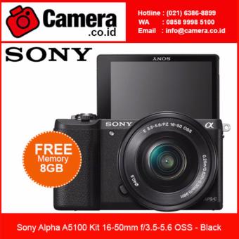 Sony Alpha A5100 Kit 16-50mm - Black +FREE 8GB - Kamera Mirrorless  