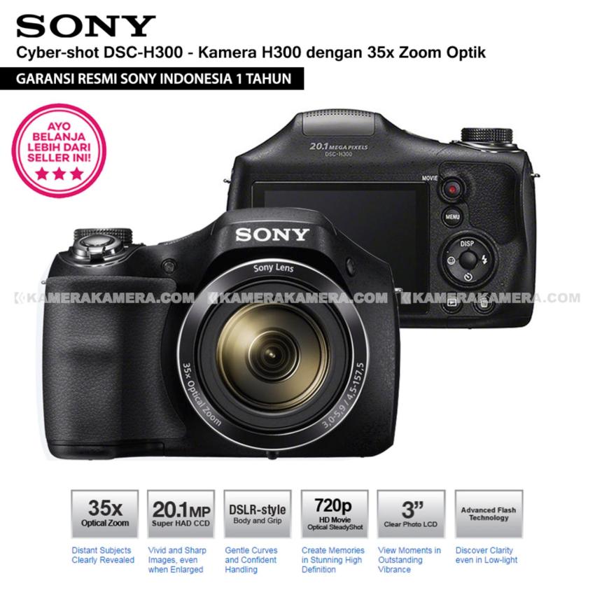 SONY Cyber-shot DSC-H300 Digital Camera H300 (Resmi Sony) 20.1MP 35x Zoom  