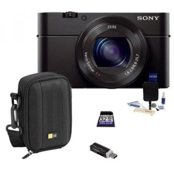 Sony Cyber-shot DSC-RX100 III Digital Camera, 20.1MP - Bundle with Case, 32GB Class 10 SDHC Card, Cleaning Kit, USB Card Reader  