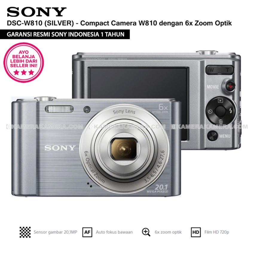 SONY Cyber-shot DSC-W810 Compact Camera W810 (SILVER) 20.1 MP 6x Optical Zoom HD Movie 720p - Resmi Sony  