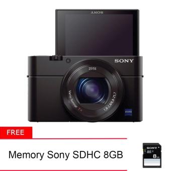 Sony DSC RX100 MARK III Hitam Kamera Pocket + Memory SD 8GB  