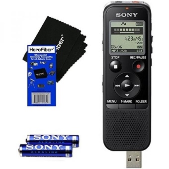Sony ICD-PX440 Stereo IC MP3 Digital Voice Recorder Built-in 4GB and Direct USB + Batteries & HeroFiber Ultra Gentle Cleaning Cloth - intl  