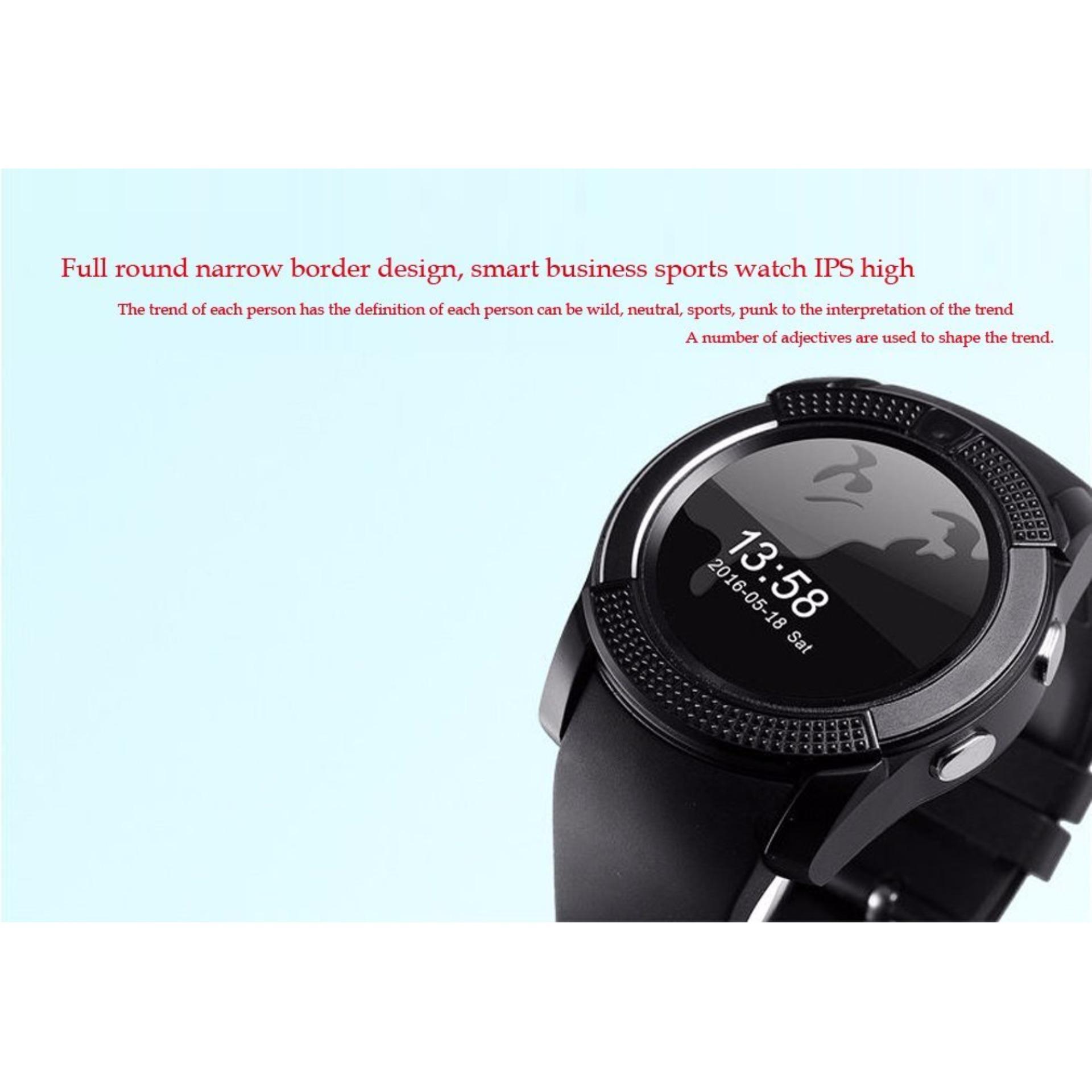 Sport Watch Layar Penuh Smart Watch V8 Untuk Android Pertandingan Smartphone Penopang Tf .