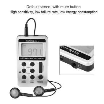 Gambar Sweatbuy Portable Mini FM AM Digital Signal Processing WirelessReceiver Radio with Earphone   intl