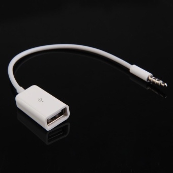 Gambar Sync 3.5mm Male AUX Auxiliary Audio Plug Jack to USB Cord ConverterCable (White)   intl