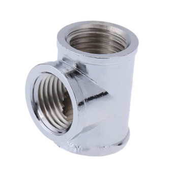 Gambar T Shape 3 Way G1 4 Water Pipe Connector Part for PC Water Cooling System   intl