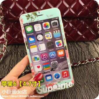 Gambar Tide merek iphone6s 7plus kepribadian layar penuh bunga warna pelindung layar pelindung layar baja