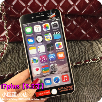 Gambar Tide merek iphone6s 7plus kepribadian layar penuh bunga warna pelindung layar pelindung layar baja