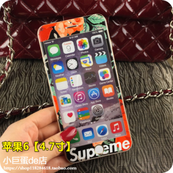 Gambar Tide merek iphone6s 7plus kepribadian layar penuh bunga warna pelindung layar pelindung layar baja