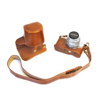 Gambar Top Protective PU Leather Camera Case Bag Cover Tripod DesignwithShoulder Strap for Olympus EPL7 Brown (Camera Not Included)  intl