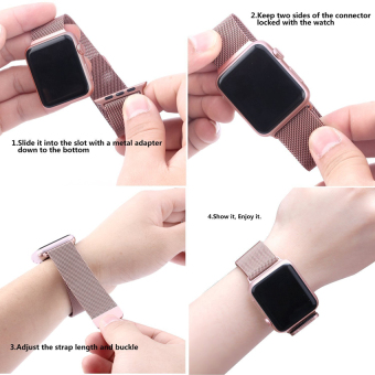 Top4cus Milan Magnetic Loop Tali Jam Stainless Steel Band UntukiWatch Seri 1 Dan 2 -- 42 Mm (Mawar Emas) Juni 2018 - 2 top4cus Milan Magnetic Loop tali jam Stainless Steel Band untukiWatch seri 1 dan 2 -- 42 mm (Mawar Emas) - 2