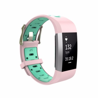 Gambar Two Tone Silicone Replacement Wrist Band Strap For FITBIT Charge2Tracker Watch   intl