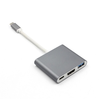 Gambar TypeC to 4K HDMI USB 3.0 Charge Highly Sensistive HUB Adapter USB C3.1 Converter For Macbook Grey   intl