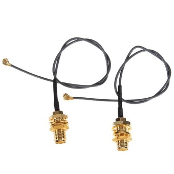 Gambar U.FL to RP SMA Female Plug Nut Bulkhead Pigtail Cable For PCI Wifi Card 1.13mm   intl