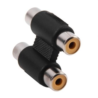 Gambar UINN 2RCA Female to 2RCA Female Audio Connector Adapter AV Audio Video Plug   intl