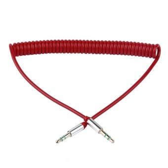 Gambar UINN Spring Cable Stereo Audio Line red 3.5mm Public To Public Audio Wire   intl