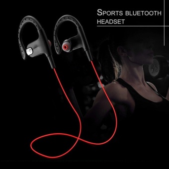 Gambar UINN SY6 Bluetooth 4.1 Earphone IPX4 Waterproof HIFI Headset With Ear hook Microphone red   intl