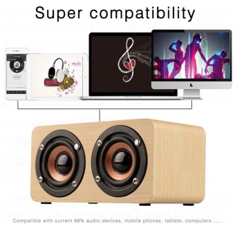 Gambar UINN Wood Speaker Powerful Bluetooth Speaker High Performance Dual Loudspeakers Grey   intl