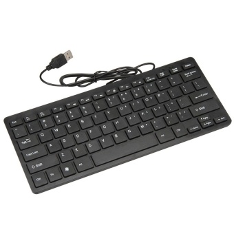 Gambar Ultra thin USB 2.0 Mini Multimedia Keyboard for Laptop andPC(Black)    intl