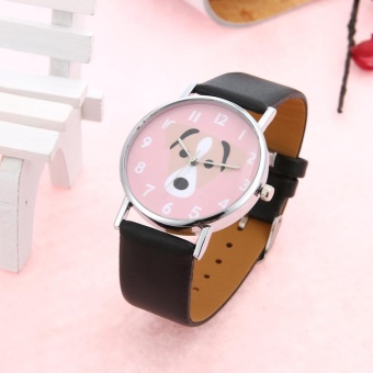 Unisex Lovely Cute Dogs Pattern PU Leather Bracelet Casual Quartz Watch(Black) - Intl Maret 2019 - 2 Unisex Lovely Cute Dogs Pattern PU Leather Bracelet Casual Quartz Watch(Black) - intl - 2