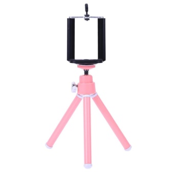 Gambar Universal Mini Flexible Camera Phone Tripod Stand Holder+Clip(Pink)   intl