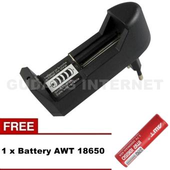 Universal Quick Charger Safe And Reliable Desktop Single Slot Baterai Vape Rokok Eletrik AWT 18650 18350