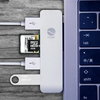 Gambar USB C Multi port Hub Adapter 3 USB3.0 Ports Type C PD SD TFCardReader for MACBOOK   intl