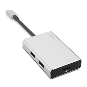Gambar USB C Type C USB 3.0 USB 2.0 Adapter Hub 5 in 1 with Charging Port, MicroSD Card Reader   for Apple MacBook, Google ChromeBook, Windows PC Computers   Silver   intl