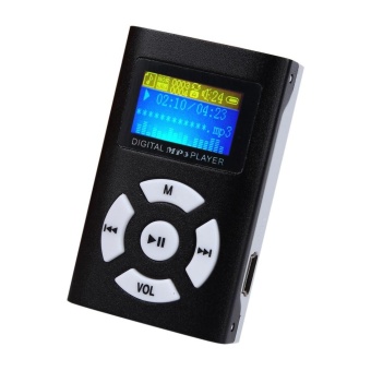 Gambar USB Mini MP3 Player LCD Screen Support 32GB Micro SD TF Card Black  intl