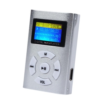 Gambar USB Mini MP3 Player LCD Screen Support 32GB Micro SD TF Card Silver  intl