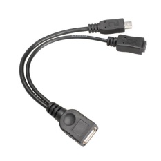 USB Type A Female to Micro USB Male Host OTG with Micro USB FemaleY Cable -