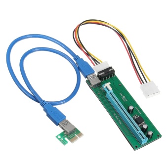 Gambar USB3.0 1x to 16x Extender Riser Card Adapter SATA Power Cable PCI E Express   intl