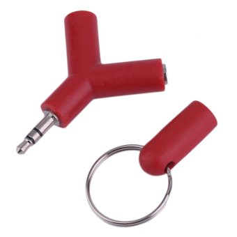 Gambar USTORE Audio Line One To Two 3.5mm Couple Deconcentrator Key Ring Sharing Device   intl