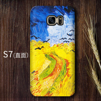 Gambar Van Gogh S7edge S7 S8 Seni Retro Bintang Lurus Cangkang Keras Handphone Shell