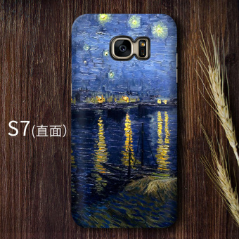 Gambar Van Gogh S7edge S7 S8 Seni Retro Bintang Lurus Cangkang Keras Handphone Shell