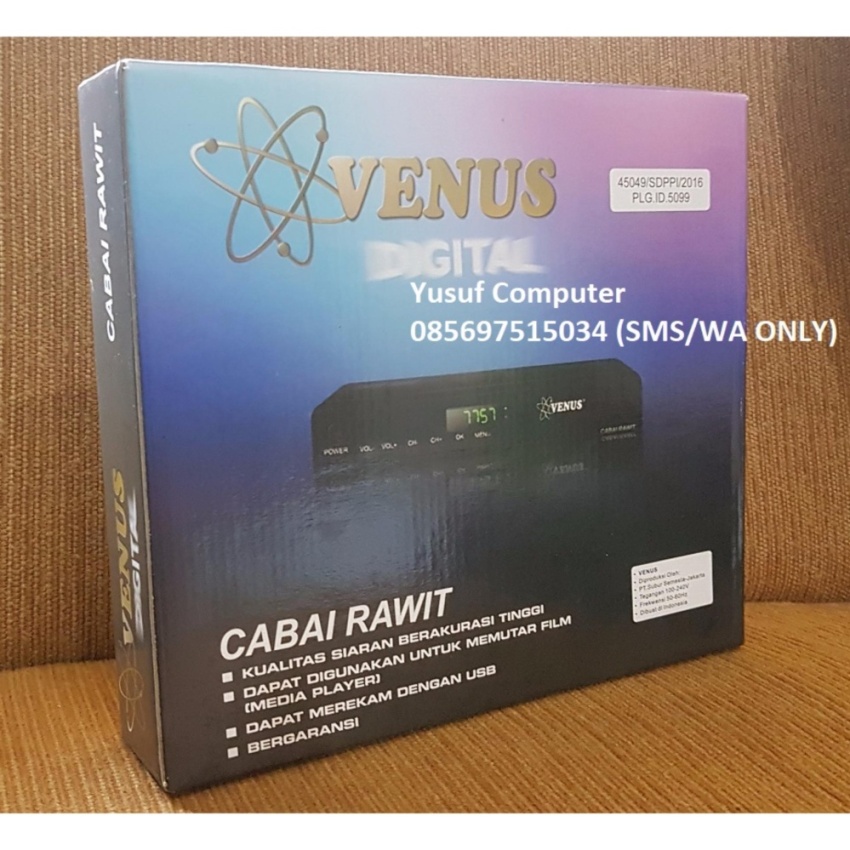image:                  Venus Set Top Box DVB-T2 TV Digital dan Media Player - Hitam                              