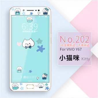 Gambar Viviy67 layar penuh cetakan warna kaca pelindung layar pelindung layar
