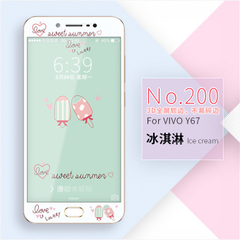 Gambar Viviy67 layar penuh cetakan warna kaca pelindung layar pelindung layar