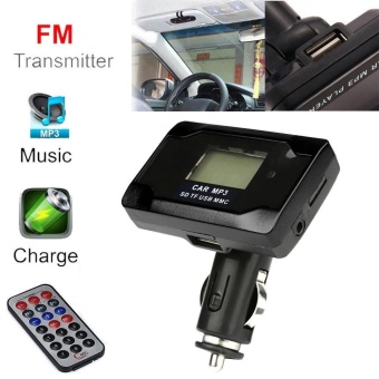 Gambar Wireless MP3 Player Auto FM Transmitter Modulator LCD Car Kit USBCharger SD MMC Remote   intl