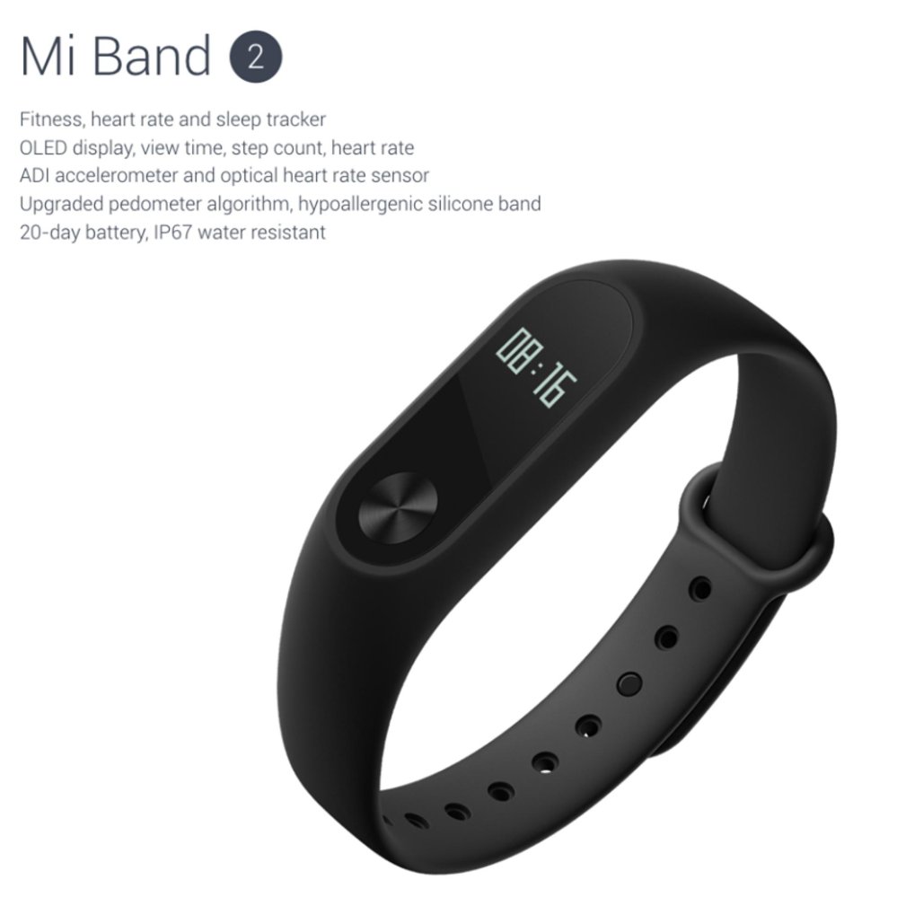 Xiaomi Mi Band 2 OLED Display Smart Watch - BLACK