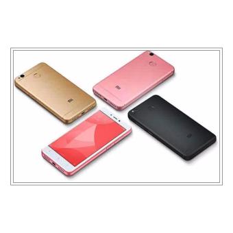 Xiaomi Redmi 4x Ram 2GB Room 16GB Rose Gold - Free - Soft Case Babyskin Black Matte - Tempered Glass - Handsfree  