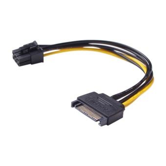 Gambar YBC 15Pin SATA Power To 6Pin Adapter Cable Connector Express Video Card Converter Cables   intl