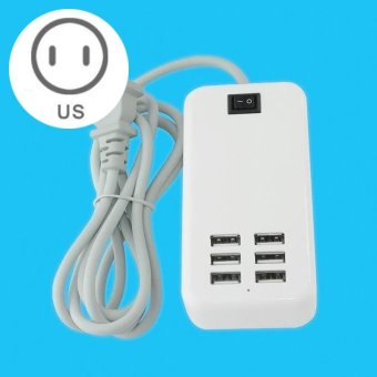 Gambar YBC 6A 6 Ports USB Adapter Switch Socket Desktop Charger for iPhone Samsung HTC iPad   intl