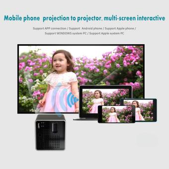 Gambar YBC Mini Cube DLP LED proyektor HD Video proyektor dengan WIFI untuk berbagi Vid intl
