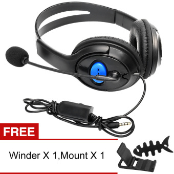 Yika Kabel Stereo Headset Game FOR Sony PS4/PC (Biru) [membeli 1